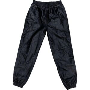 Parker Black Leather Joggers